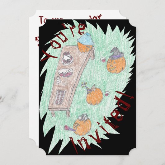 Kürbis Party! Einladung (Vorne/Hinten)