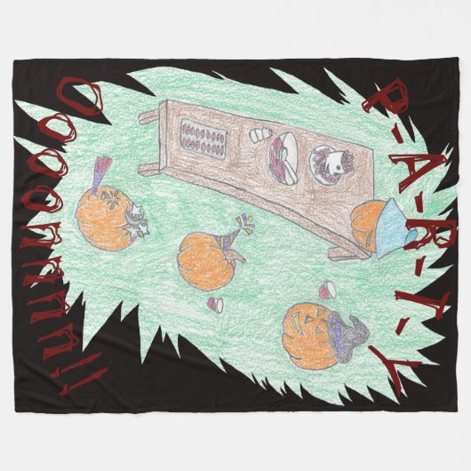 Kürbis Party! Fleecedecke (Vorderseite (Horizontal))