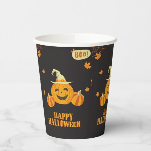 Kürbis-Party Pappbecher (Links)