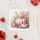 Kürbis pastellfarbene Kürbis Aquarellmalerei Serviette (Beispiel)