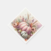 Kürbis pastellfarbene Kürbis Aquarellmalerei Serviette (Ecke)