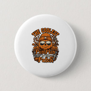 Kürbis-Patch-Halloween-Mütze-Sonnenbrille coolster Button