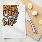 Kürbis-Patch-Halloween-Mütze-Sonnenbrille coolster Geschirrtuch (Viertel Falte)