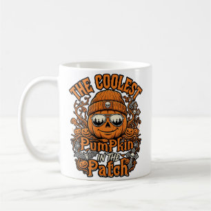 Kürbis-Patch-Halloween-Mütze-Sonnenbrille coolster Kaffeetasse