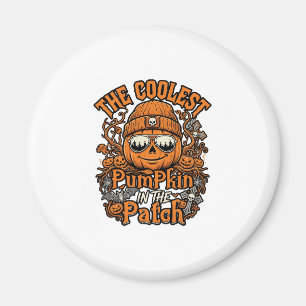 Kürbis-Patch-Halloween-Mütze-Sonnenbrille coolster Magnet