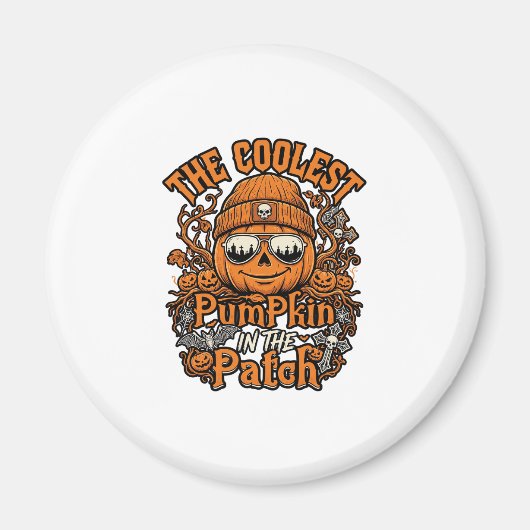 Kürbis-Patch-Halloween-Mütze-Sonnenbrille coolster Magnet (Vorne)