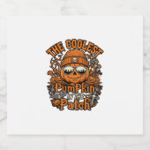 Kürbis-Patch-Halloween-Mütze-Sonnenbrille coolster Schaumweinetikett (Einzelnes Label)