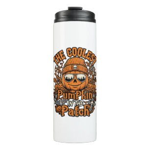 Kürbis-Patch-Halloween-Mütze-Sonnenbrille coolster Thermosbecher