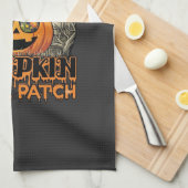 Kürbis-Patch-Halloween-Spooky-Sonnenbrille_ Geschirrtuch (Viertel Falte)