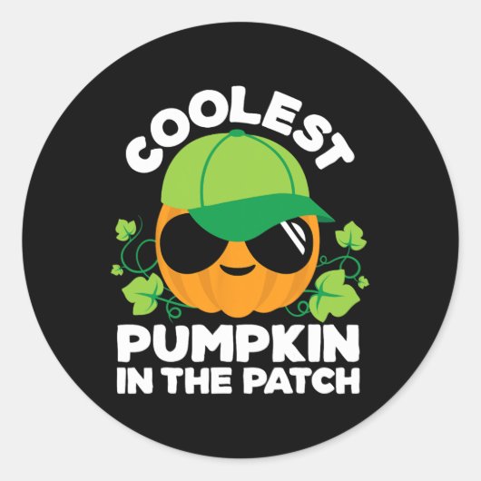 Kürbis-Patch Kinder Jungen oder Mädchen Herbst Coo Runder Aufkleber (Vorderseite)