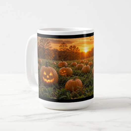 Kürbis-Patch mit Herbstzauber Kaffeetasse (Vorderseite Links)