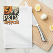Kürbis-Patch-Sonnenbrille Hexenhut Halloween Geschirrtuch (Viertel Falte)