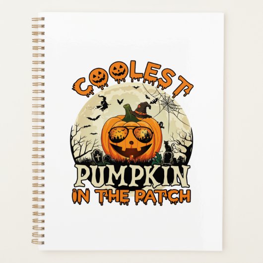 Kürbis-Patch-Sonnenbrille Hexenhut Halloween Planer (Vorderseite)