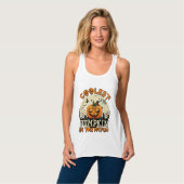 Kürbis-Patch-Sonnenbrille Hexenhut Halloween Tank Top (Vorderseite Vollansicht)
