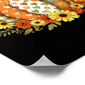 Kürbis-Patchwork-Blume Thanksgiving Herbst Poster (Ecke)