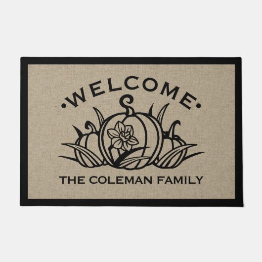 Kürbis & Petals Willkommen Fußmatte (Vorderseite)
