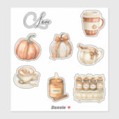 Kürbis-Pfirsich-Latte-Kerze Aufkleber (Blatt)