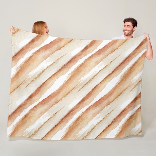 Kürbis Pfirsich Latte Streifen   Fleecedecke (Beispiel)