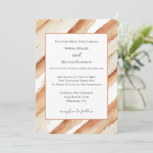 Kürbis-Pfirsich-Latte-Streifen-Hochzeit Einladung
