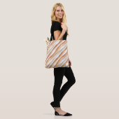 Kürbis-Pfirsich-Latte-Streifen   Tasche (Am Model)