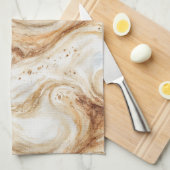 Kürbis-Pfirsich-Latte-Swirls Geschirrtuch (Viertel Falte)