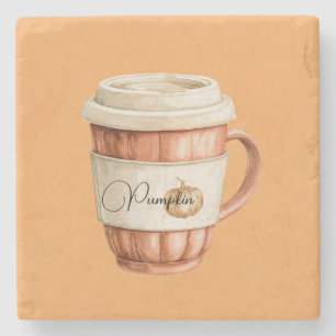 Kürbis-Pfirsich-Latte-Tasse Steinuntersetzer