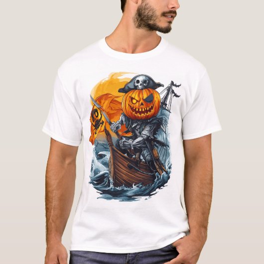 Kürbis-Pirat-Abenteuer T-Shirt (Vorderseite)