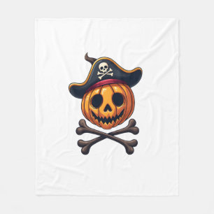 Kürbis-Pirat � Halloween-Totenkopf-Shirt Fleecedecke