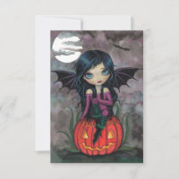 Kürbis Pixie Halloween Postkarte
