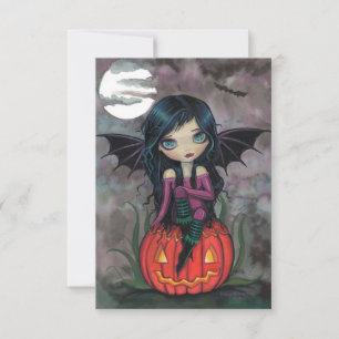 Kürbis Pixie Halloween Postkarte