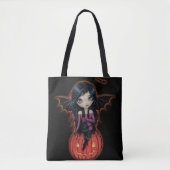 Kürbis Pixie Süße Große Augen Kunstwerk Tasche (Vorderseite)