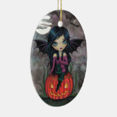Kürbis Pixie Süßer Vampir Halloween Schmuckanhänge Keramik Ornament (Rechts)
