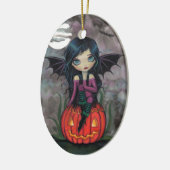 Kürbis Pixie Süßer Vampir Halloween Schmuckanhänge Keramik Ornament (Links)