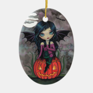 Kürbis Pixie Süßer Vampir Halloween Schmuckanhänge Keramik Ornament