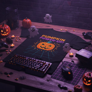 Kürbis-Power-Up Retro-Gamer Halloween T-Shirt