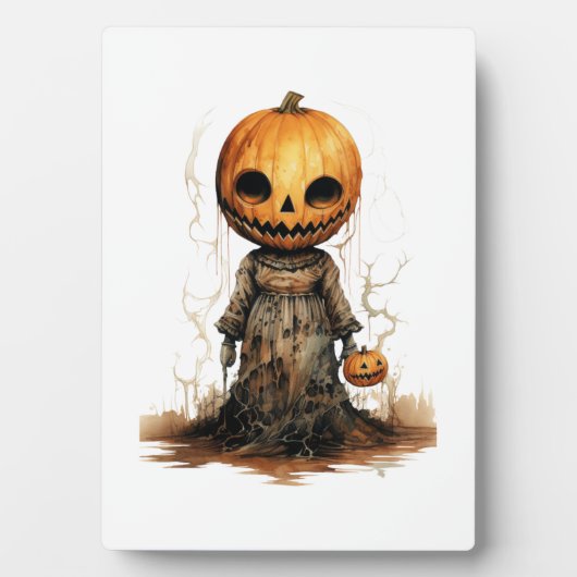 Kürbis-Puppe-Halloween-Aufkleber Fotoplatte (Vorderseite)