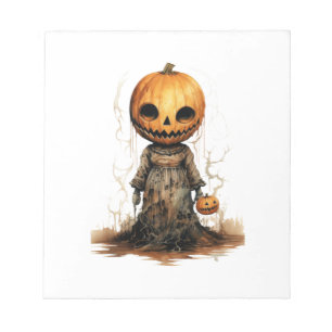 Kürbis-Puppe-Halloween-Aufkleber Notizblock