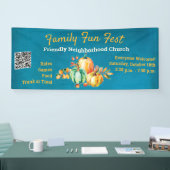 Kürbis-QR-Code-Kirchenschule-Fall-Herbsternte Banner (Messe)