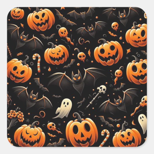 Kürbis Quadratischer Aufkleber (Vorderseite)