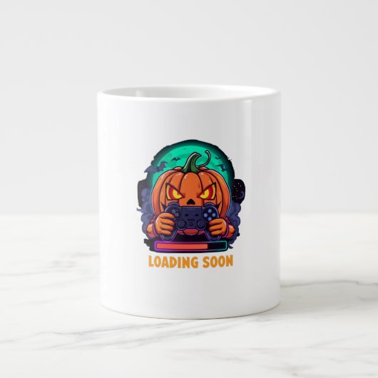 Kürbis-Quest-Gamer-Lade-Design Jumbo-Tasse (Vorderseite)