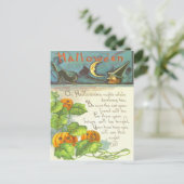 Kürbis-Rebe-Kürbislaterne-Hexe-schwarze Katze Postkarte (Stehend Vorderseite)