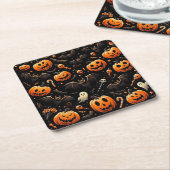 Kürbis Rechteckiger Pappuntersetzer (angewinkelt)