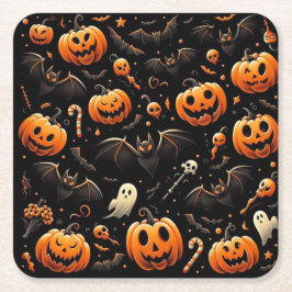 Kürbis Rechteckiger Pappuntersetzer