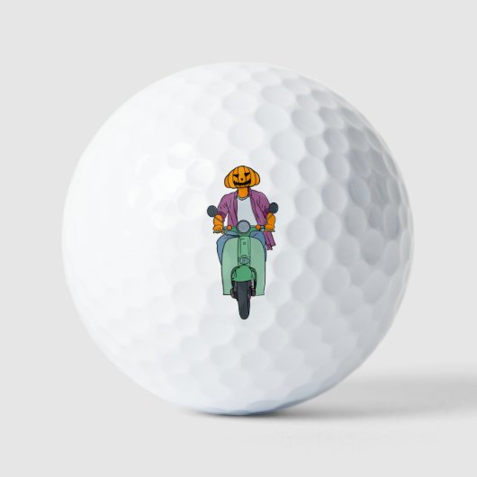 Kürbis-Reiter auf Mint-Scooter Golfball (Vorderseite)