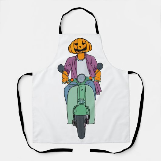 Kürbis-Reiter auf Mint-Scooter Schürze (Vorderseite)