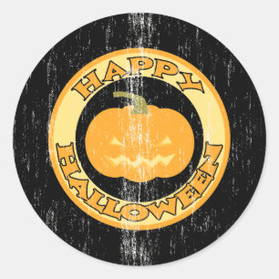 Kürbis Retro Halloween Runder Aufkleber
