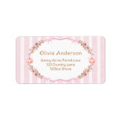 Kürbis Rosa Schleife Baby Shower Rücksende-Adresse Adressaufkleber (Vorne)