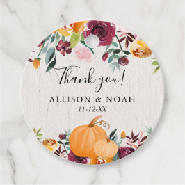 Kürbis rustikal blumenburgundisch, rot geschenkanhänger