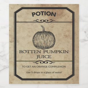 Kürbis-Saft-Apotheker-Aufkleber Halloweens fauler Weinetikett
