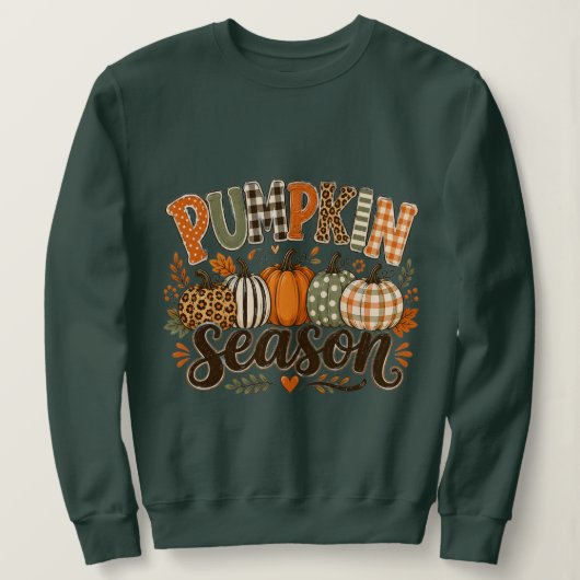 Kürbis-Saison Herbst Sweatshirt (Design vorne)